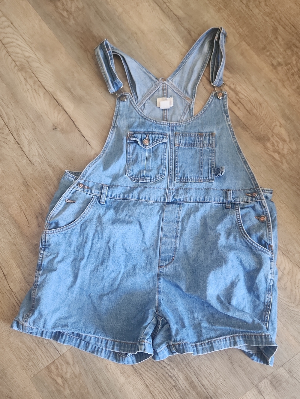 Moda International Light Blue Denim Short Overalls